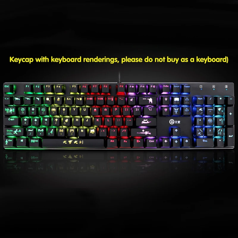 104 Key персонализированный Keycap двухцветный литой под давлением крест вал