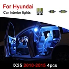 Автомобильные светодиодные лампы для Hyundai IX35 2010-2015, внутреннее освещение, подсветка заднего салона автомобиля, солнцезащитный козырек, подсветка зеркала под раковину, аксессуары