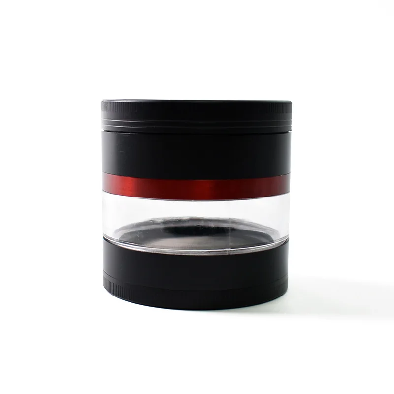 

New Hot Sale 4-layer Transparent Side Window Herb Spice Tobacco Grinder Crushes Herbs Grass Cigarette Accessories