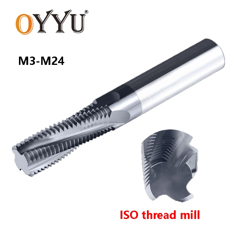 

OYYU 1pcs Thread Milling Cutter Tungsten Solid Carbide Metric Full Tooth M3 M4 M5 M6 M8 M20 End Mills Threading Router Bit