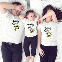 one piece family matching outfits 2022 summer family look t shirts 100 cotton father boy casual print short sleeve clothes