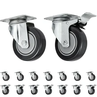 vevor 16 pack casters w polyurethane wheels all swivel and 8 brake tough casters w top plate bearing heavy duty for warehouse