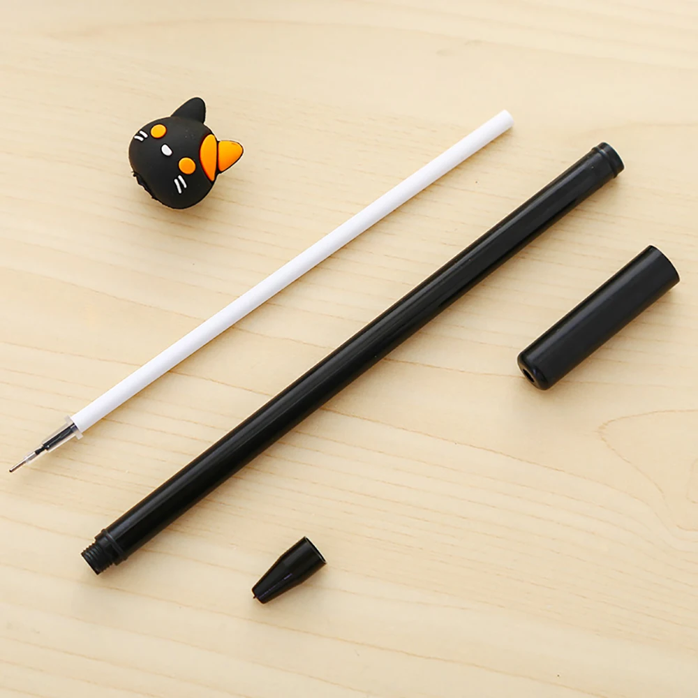 Гелевая ручка с милым черным котом милые синие Канцтовары школьные