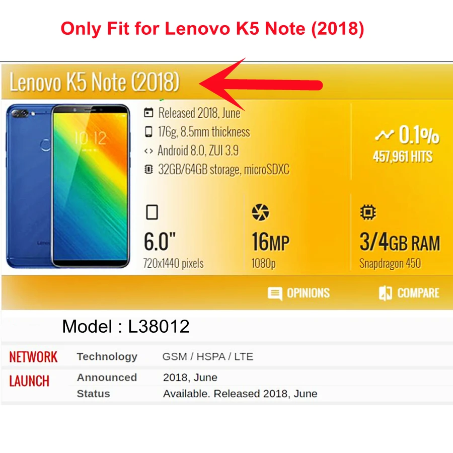 ЖК-дисплей 6 0 дюйма IPS для Lenovo K5 Note L38012 сенсорный экран с дигитайзером в сборе 2018 |
