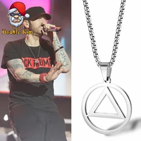 eminem triangle men necklace hiphop rock street culture titanium stainless steel classic chain necklace fashion man jewelry gift