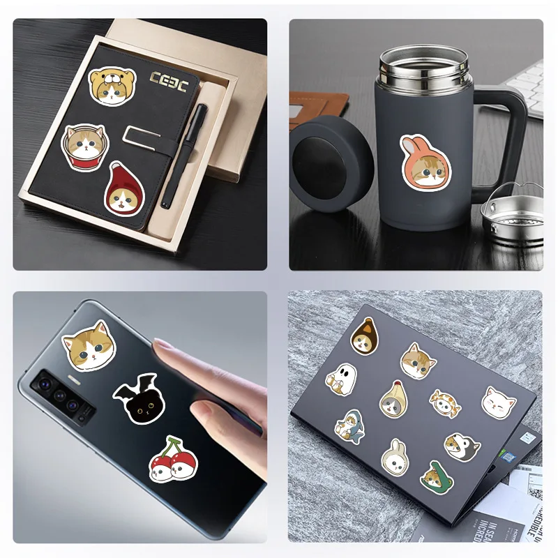 

10/30/50PCS Cute Kitten Stickers Cartoon Cat Graffiti Hand Account Water Cup Pet Box Hand Account Waterproof Decorative Stickers