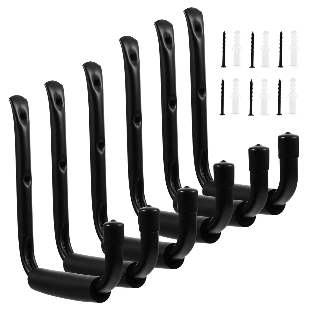 

6 Pcs Heavy-Duty Hooks Wall-Mounted Hooks Garage Storage Tool Iron Tool Holder