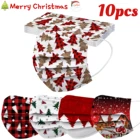 10 шт., одноразовые маски для лица, с рисунком