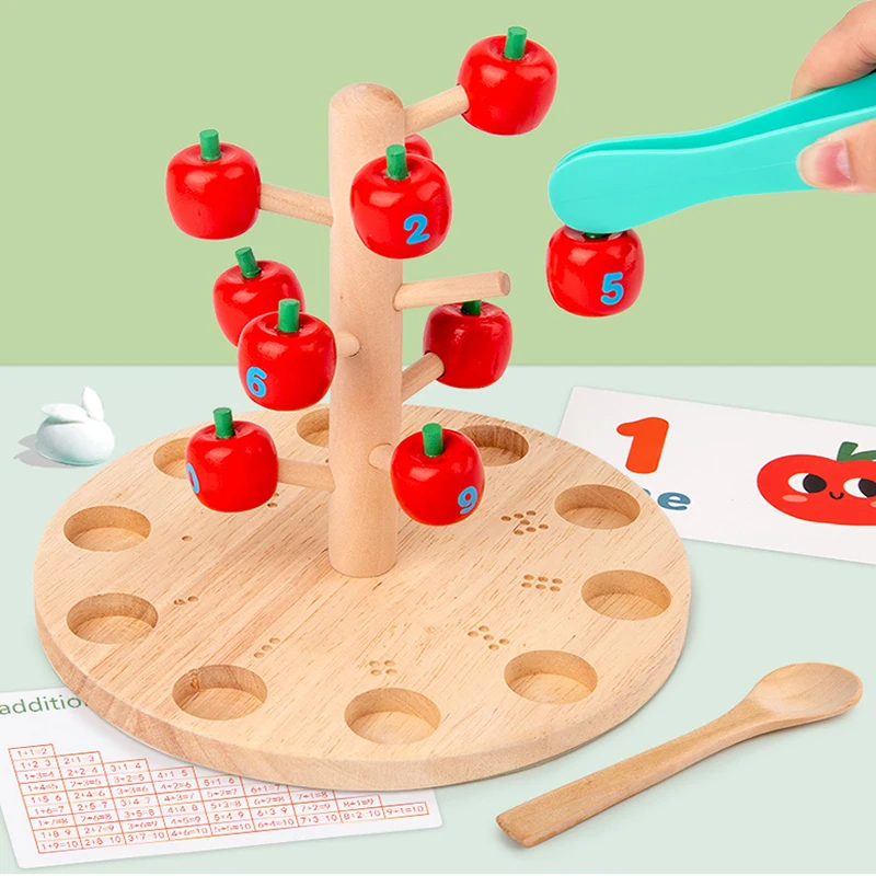 Детские игрушки для обучения по методу Монтессори цифровое яблоко