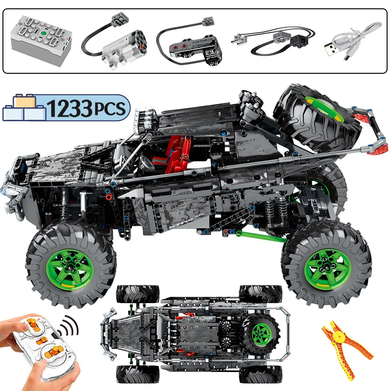 

1233Pcs City Remote Control Racing Car Model Building Blocks RC MOC Off-road Vehicle Bricks Gifts Toys for Children