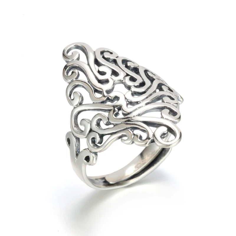 

DIEERLAN Personality 925 Sterling Silver Flowers Rings For Women Engagement Jewelry Girls Christmas Gifts Open Finger Rings