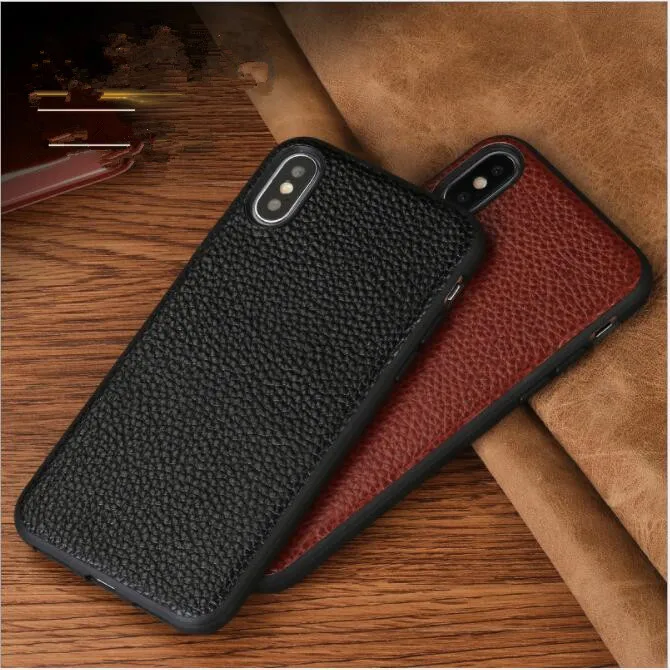 For Iphone 8 Plus Case Genuine Leather Luxury Phone Cover for 6 7 Xs Max Xr Litchi Stria Gifts IPhone |