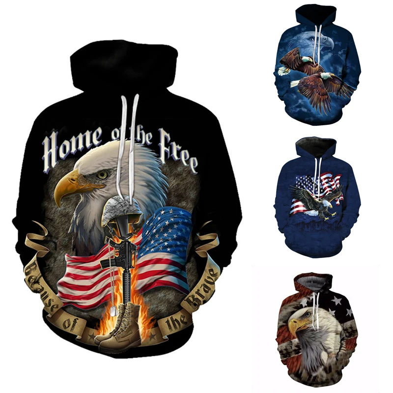 Флаг США толстовки с орлом земля свободного дома отважных для американских