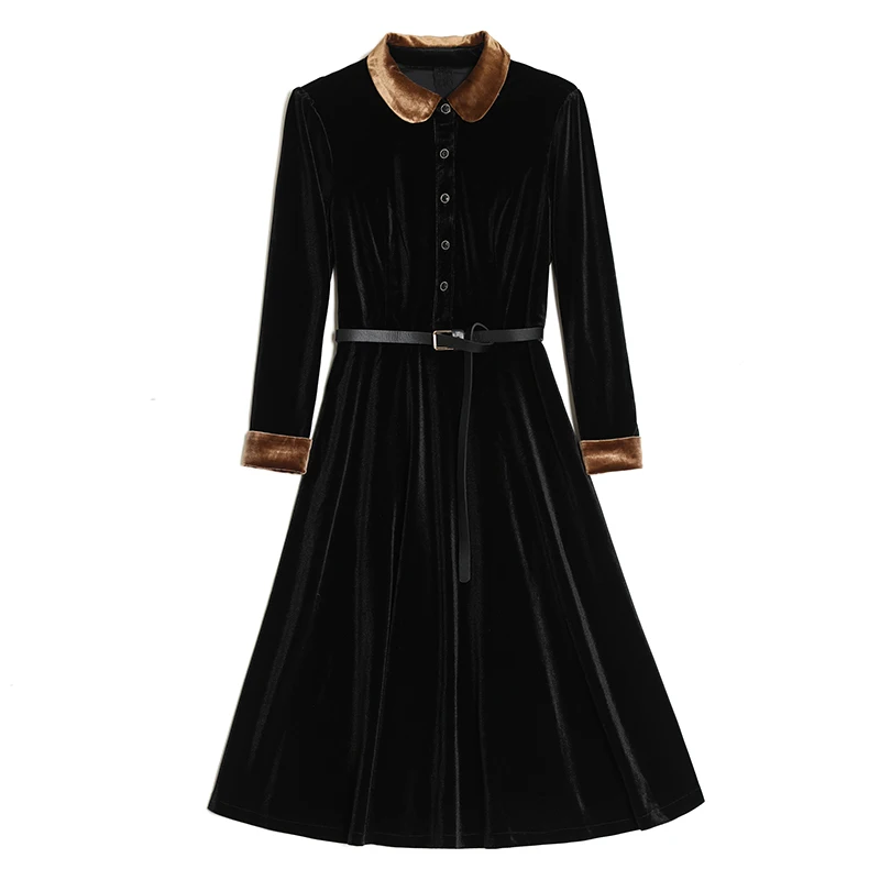 

2021 Spring Winter New Warm Elegant Bodycon Party Vestidos Plus Size Vintage Casual Fashion Dress Women Black Office Lady Dress