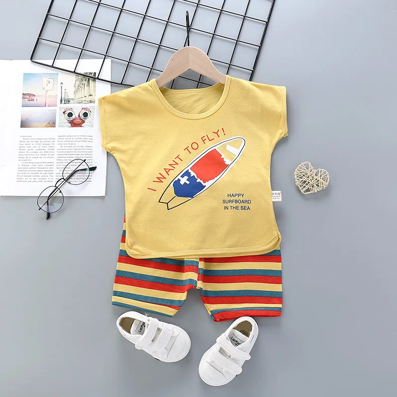 

Summer Toddler Girl Clothes Baby Boys Casual T-Shirt+Pants 2 Pcs Set Kids Clothes Infant Boys Cartoon Sport Suits Sets 18M-7Y