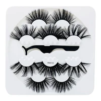 25mm long thick mink fake lashes with tweezer reusable handmade false eyelashes 5 pairs set soft vivid 120 setslot dhl free