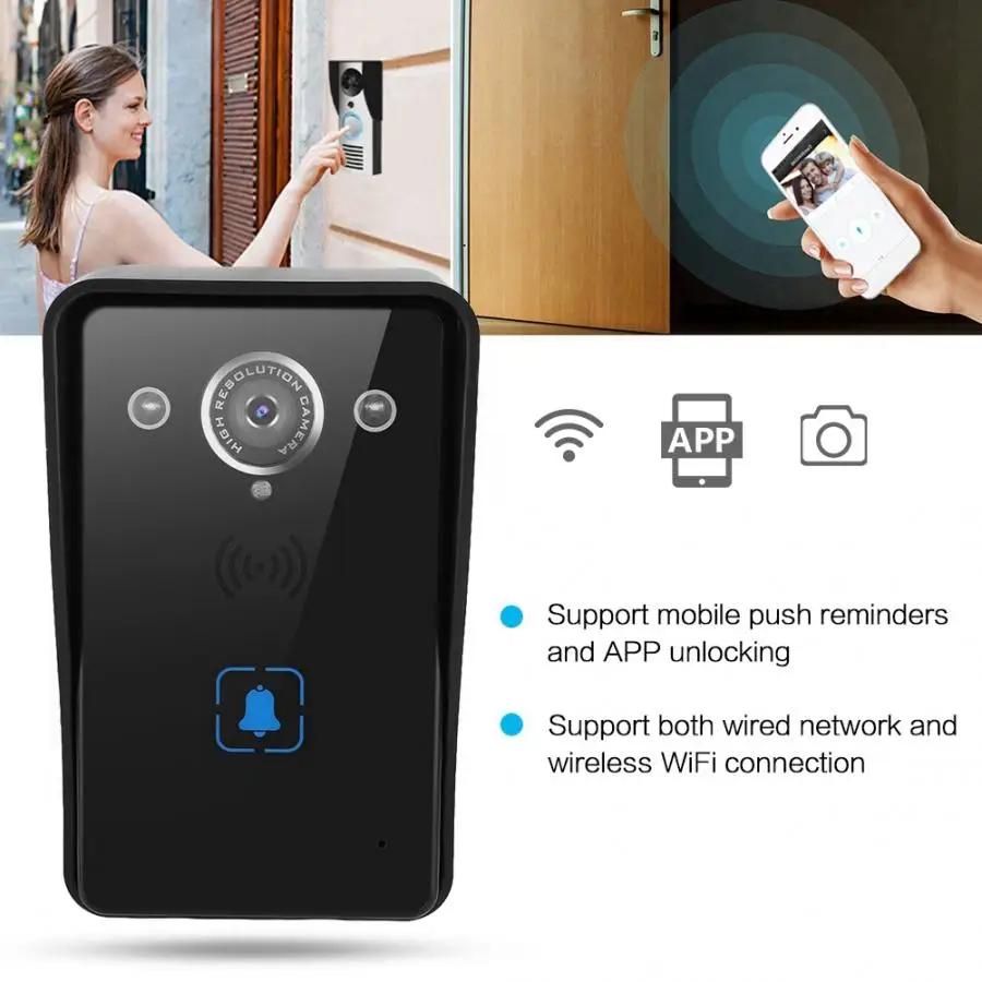 Визуальный дверной звонок Smart WiFi видеокамера приложение для разблокировки
