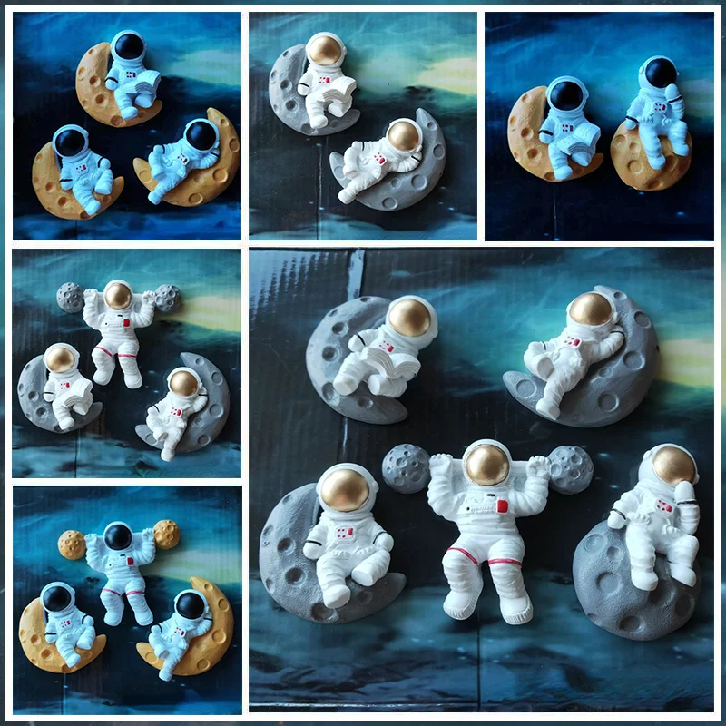 

Home Stereo Fridge Magnets Decorated Space Planet Astronaut Magnets Space Spaceship Earth Planet Resin Refrigerator Decoration