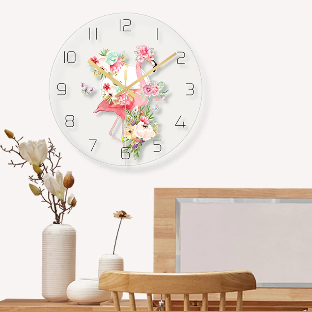 Настенные часы с милым единорогом домашний декор кварцевый механизм развертки