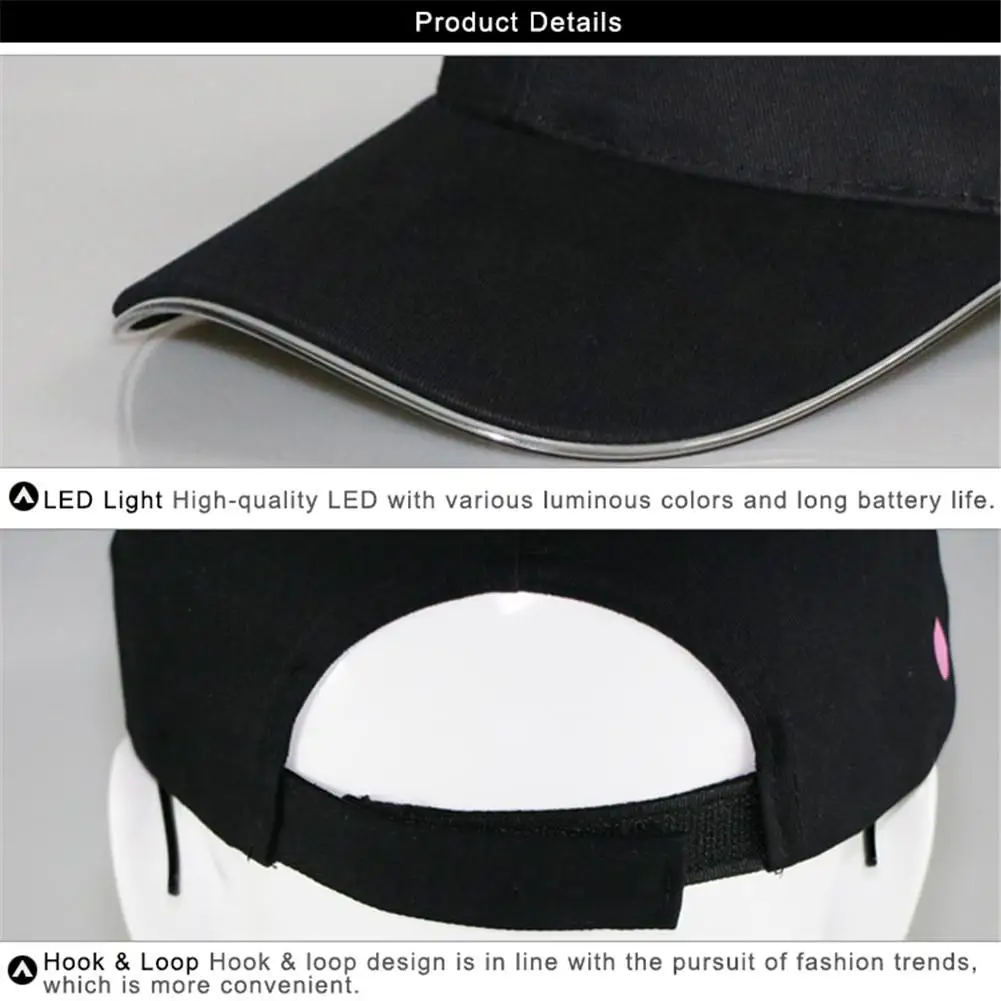 Повседневное светодиодный светильник бейсболка с козырьком кепки путешествия