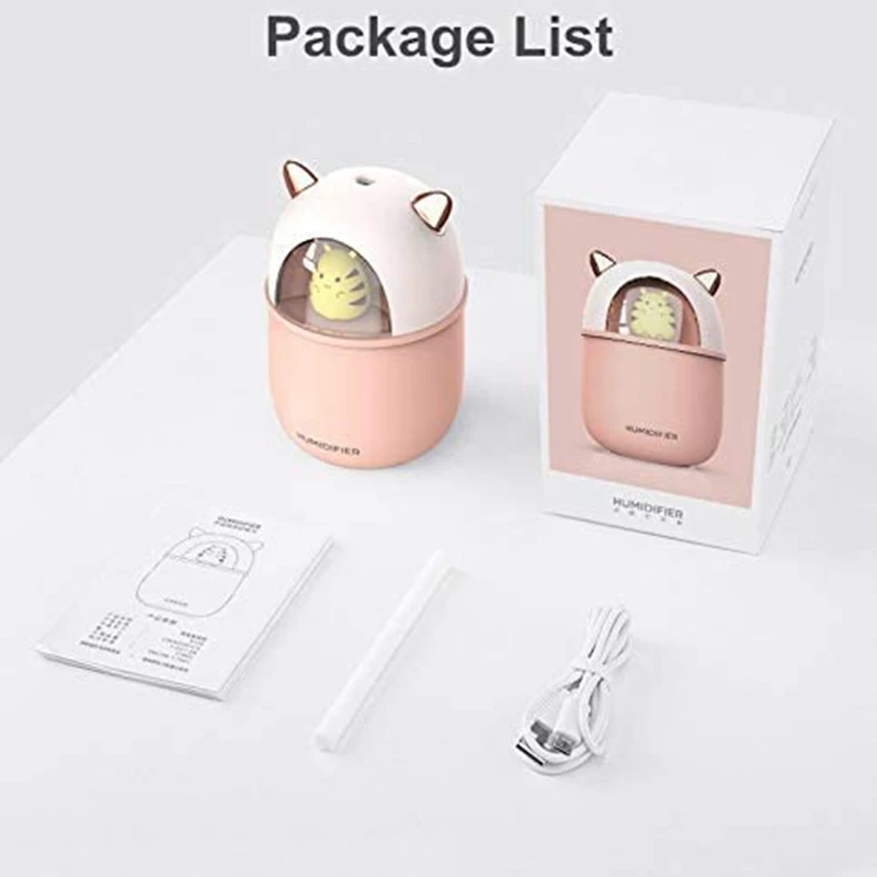 

Cool Mist Humidifier , 300Ml Water Tank Lasts Up to 10 Hours, 7 Color LED Lights Changing for Bedroom, Home