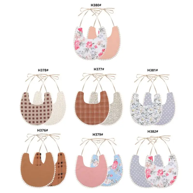 

87HD Newborn Toddler Cotton Baby Bibs Girls Lace Saliva Towel Tassels Bib Feeding Burp Cloths