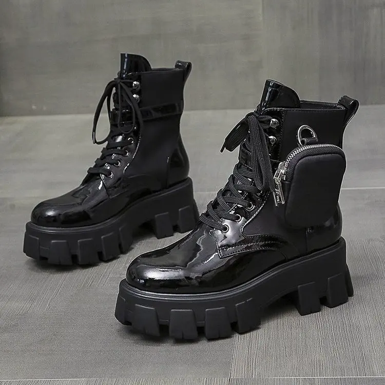 Обувь на платформе готические ботинки стильные женские модные туфли лодочки Martin
