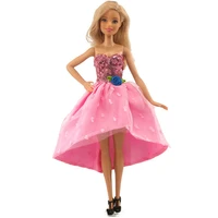 16 bjd clothes for barbie dress outfits pink sequin off shoulder party gown ballet dresses 11 5 dolls accessories kids diy toy