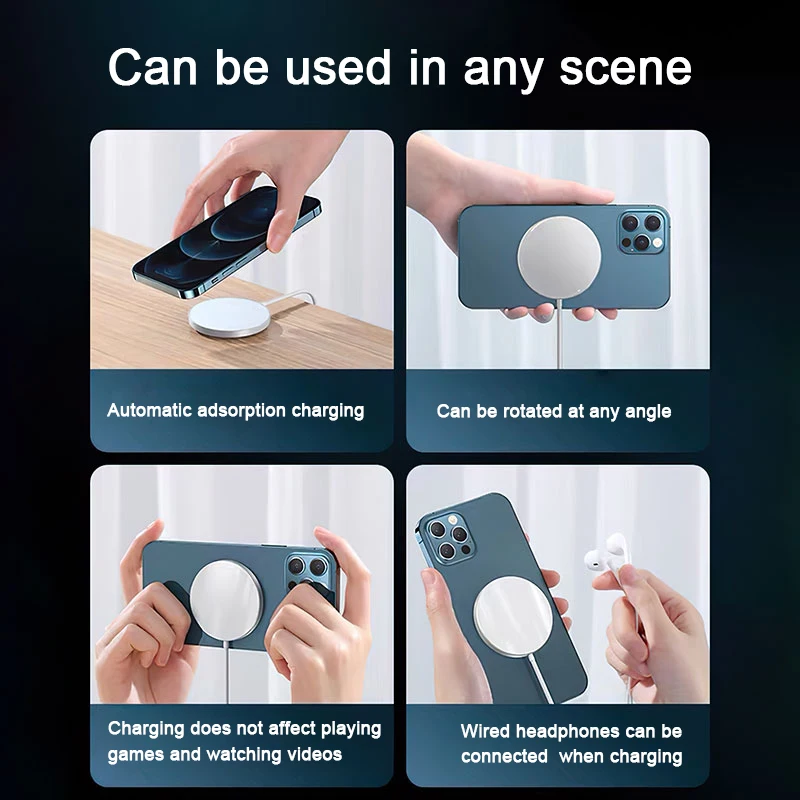 Магнитное Беспроводное зарядное устройство для iPhone 12 Pro Max 11 Xs Xr X 8 15 Вт быстрая