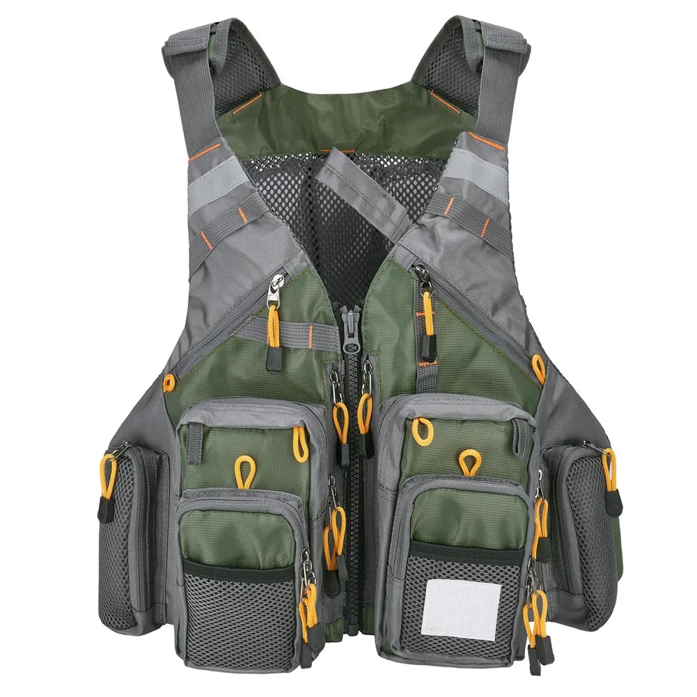 

Breathable Fishing Vest Outdoor Sports Fly Swimming Multi-Function Adjustable Multi Pockets Fishing Jackets Fishing Gear Equipme