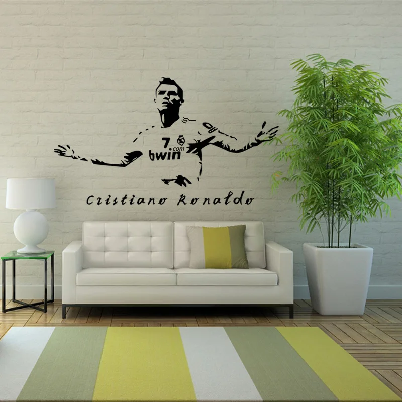 Cr7 футболист Криштиано Роналду художественная Наклейка на стену s для мальчиков Детская комната Декор Футбол наклейки на стены
