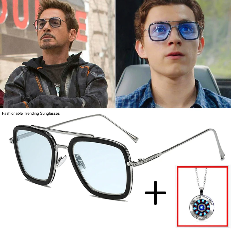 2019 модные Мстители очки тони старка Мужские квадратные брендовые дизайнерские