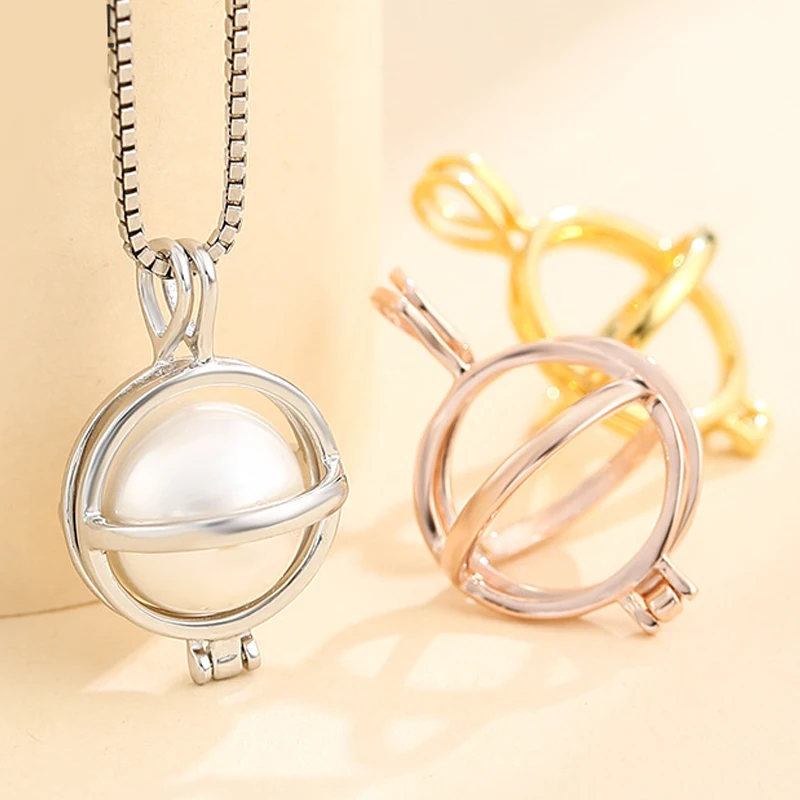 925 Sterling Silver Pendant Necklace DIY Jewelry Making Cabochon Base 8-13mm Plated Crafts Setting jewellery Findings Accessory