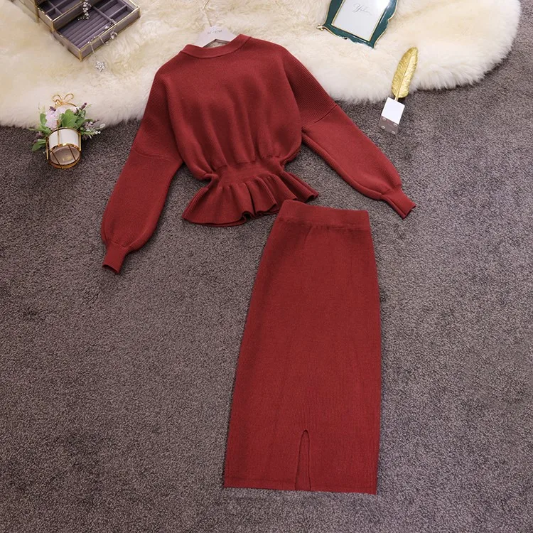 Женский вязаный джемпер с рукавами фонариками Amolapha Однотонный свитер и