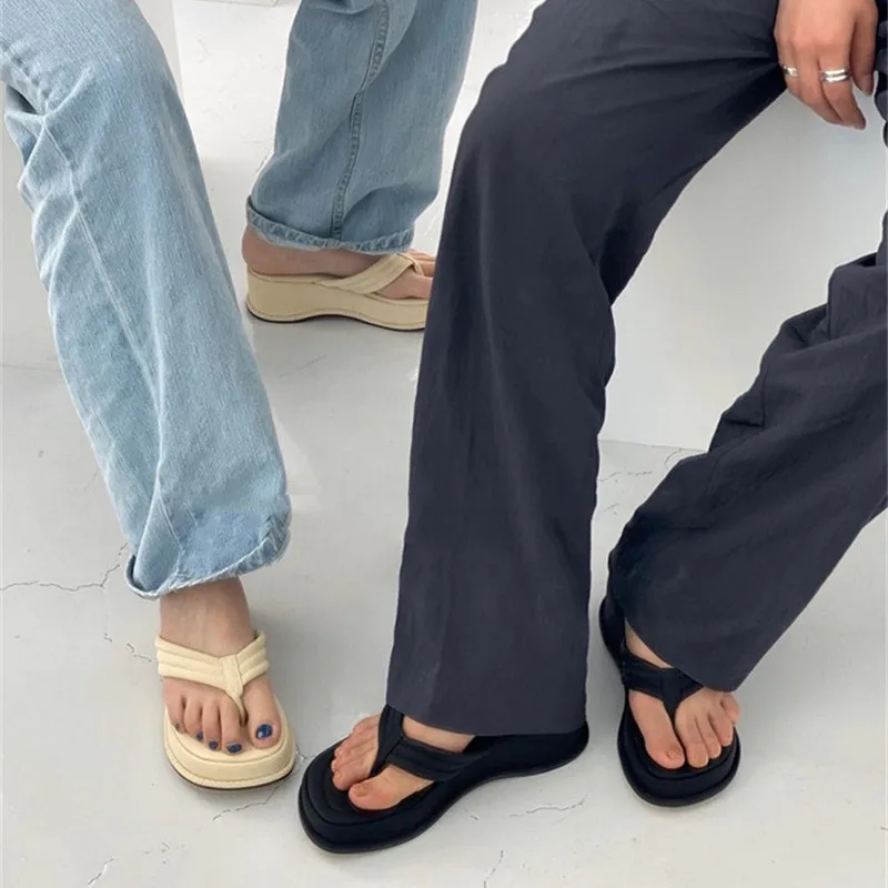 

Muffins shoe Black Platform Sandals Square Toe Suit Female Beige Comfort Shoes For Women Clogs Wedge 2021 Women's Summer Heels