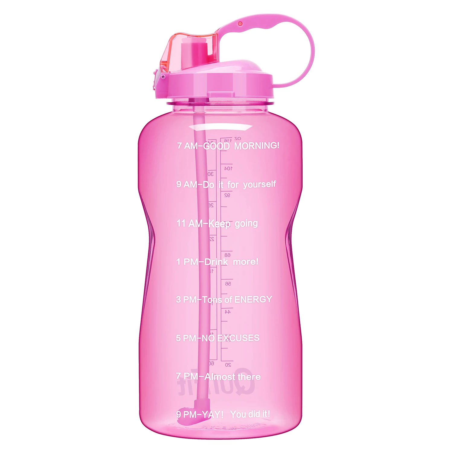 Pink BuildLife Тритан галлон бутылка для воды 128 OZ/64 OZ 3.8L/2L с уникальной шкалой времени/измерения/цели отмечены раз BPA бесплатно Спорт Тренажерный зал - Цвет: Pink