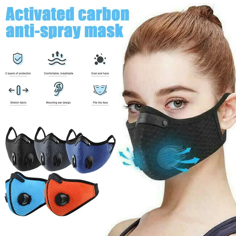 

Unisex PM2.5 Mouth Mask with Valve Respirator Washable Reusable Men Women Dustproof Riding Mouth-muffle Winter Face Masks