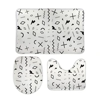 simple seamless pattern mask 3pcs bathroom mats set non slip bath rug bathroom print carpet doormats toilet seat cover dalmatian