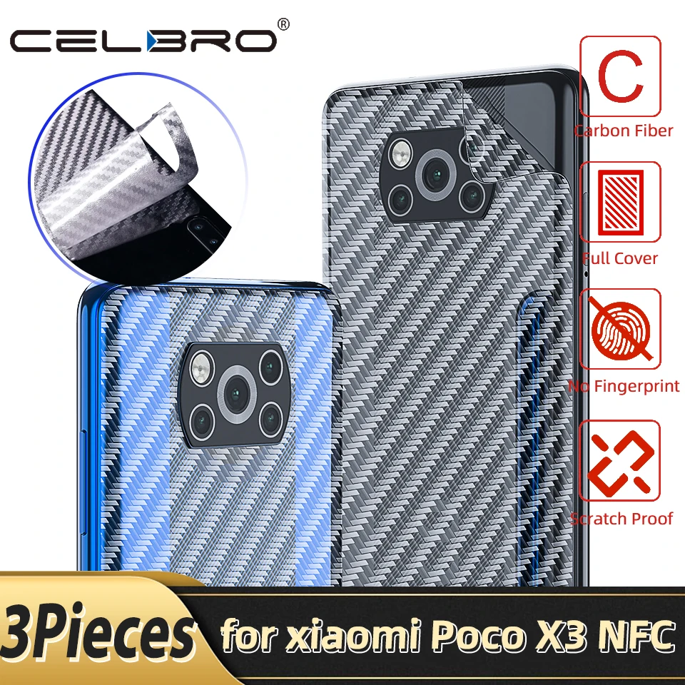 Наклейка из углеродного волокна для Xiaomi Poco M3 X3 Защитная пленка задней панели NFC