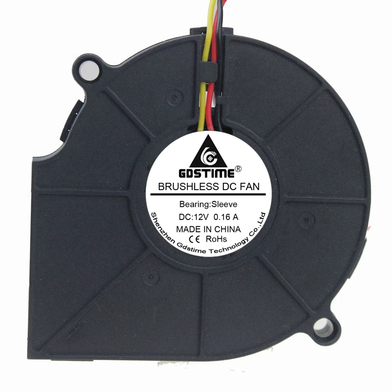1 шт. Gdstime 12 В 3Pin DC бесщеточный вентилятор охлаждения 75x15 мм 75 x 15 7515 7 5 см |