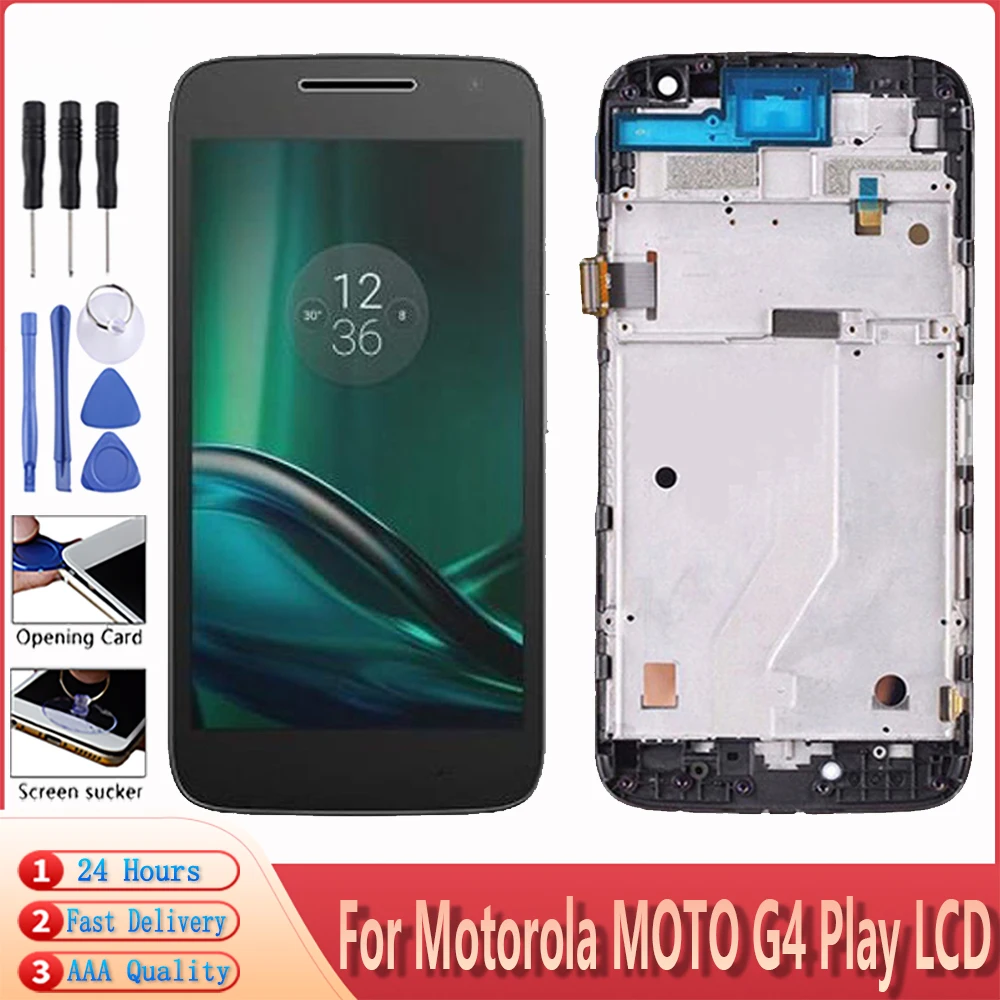 

ЖК-дисплей 5,0 дюйма для Motorola MOTO G4 PLAY Xt1601 Xt1602 XT1603 Xt1604, сенсорный экран с дигитайзером в сборе для MOTO G4 Play LCD + Fram