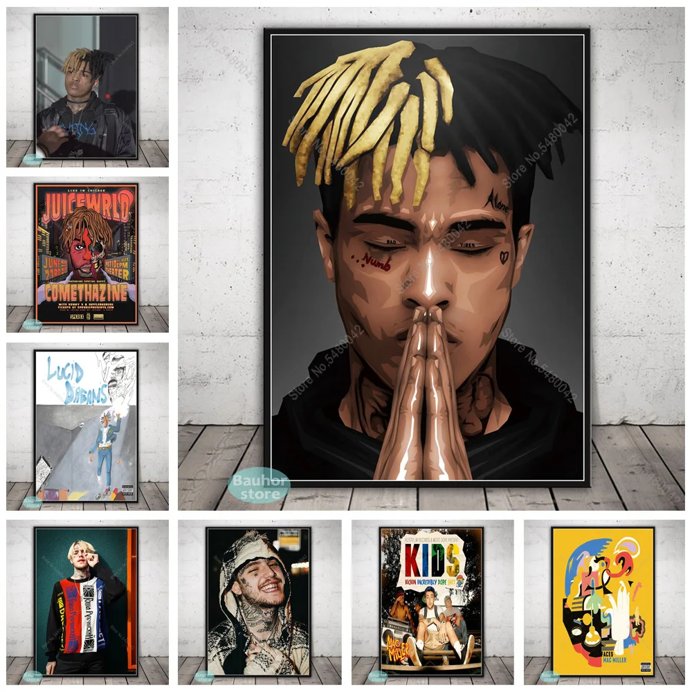 Рип XXXTentacion Juice WRLD Lil Peep Mac Miller Young Dead Rapper художественный плакат настенное искусство