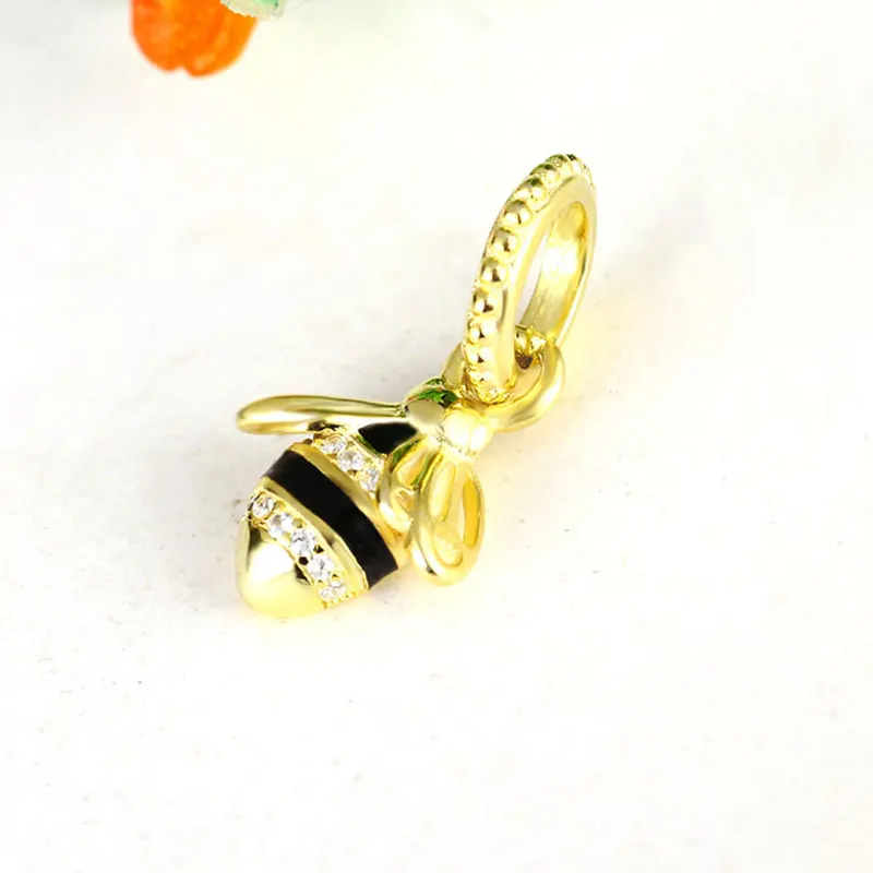 925 пробы серебристые черные оригинальные бусины из циркония в виде крыльев