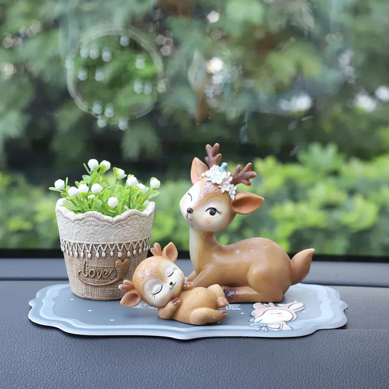 Мультяшный детский олень украшение автомобиля интерьер живая волна прекрасные