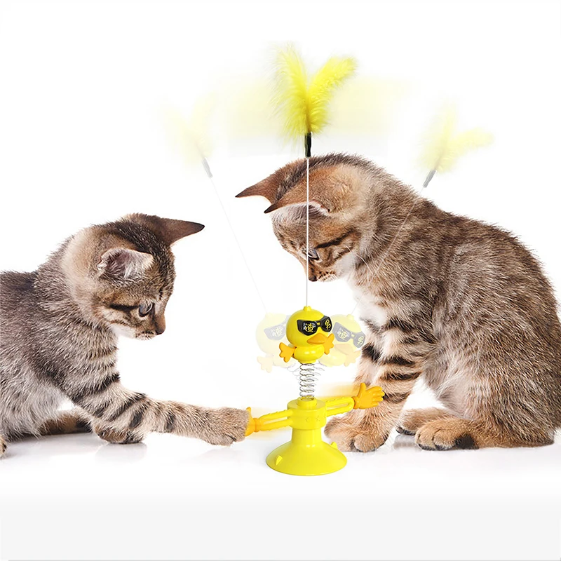 

Cat Turntable Pinwheel Tumbler Feather Cat Teaser Ball Badminton Spring Ball Cat Toy Bite resistant cat and dog pet supplies