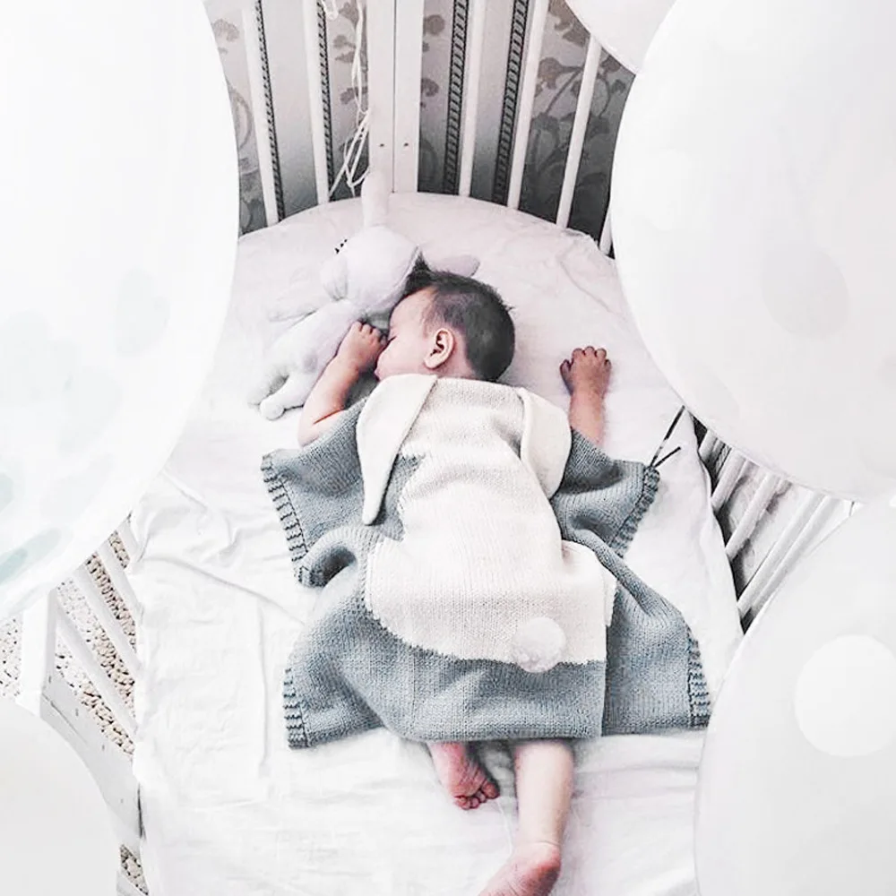 Детское одеяло детское носимое вязаное для мальчиков и девочек из пряжи кролика