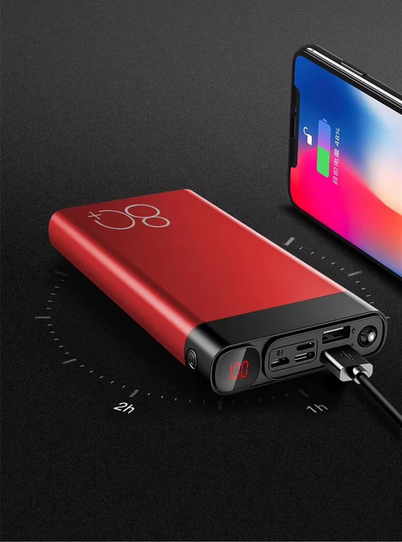Портативное зарядное устройство большая емкость 80000 мАч внешний аккумулятор USB