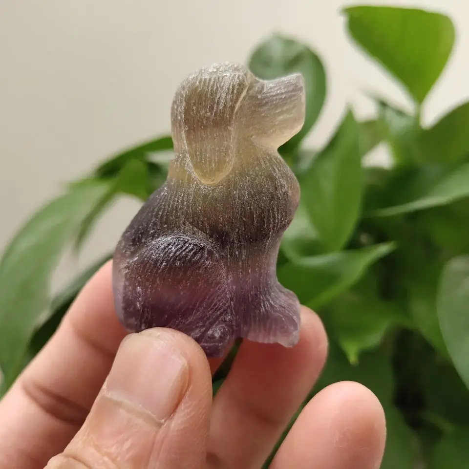 

Colorful fluorite Animals Lovely Pet Dog Room Decor Creative Gift Exquisite Landscaping Stone Carvings and Sculpture