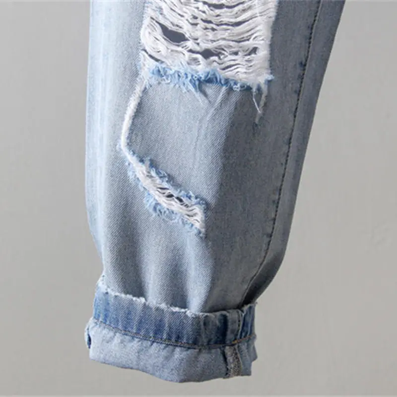 2020 Trousers Women Large Size Jeans Female Casual Loose Ripped for Denim Pants Streetwear Mom HK410 | Женская одежда