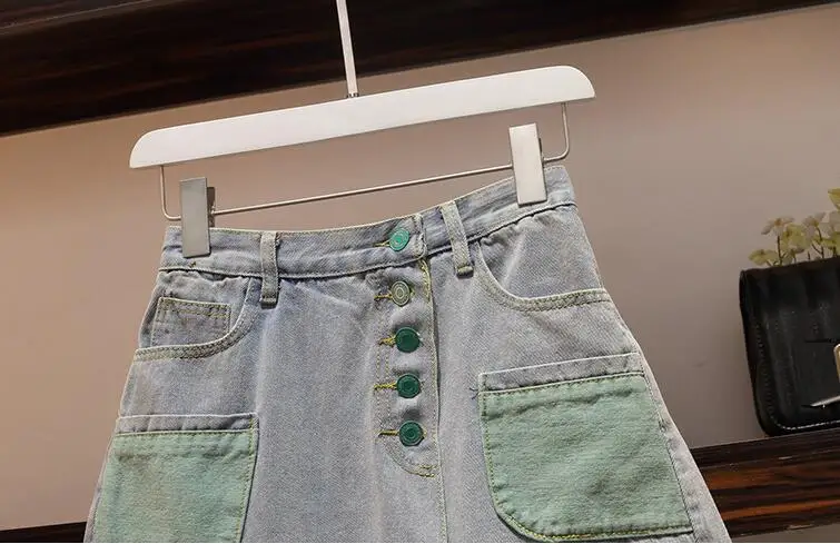 Шорты женские короткие свободные с карманами модные асимметричные джинсовые